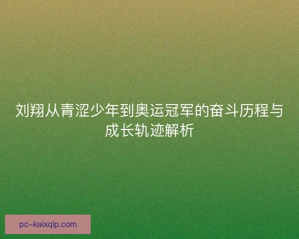 刘翔从青涩少年到奥运冠军的奋斗历程与成长轨迹解析